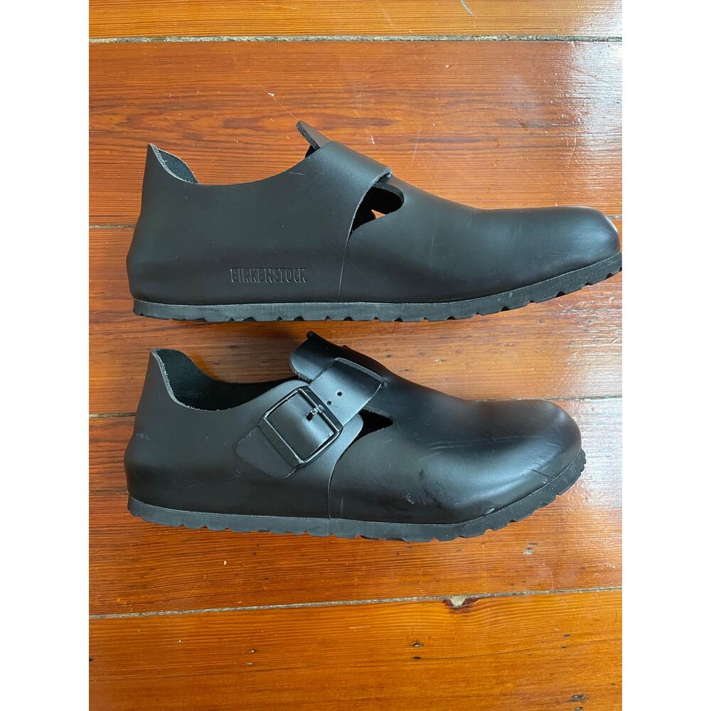 Birkenstock London Black Leather Clogs Shoes EU 41 US M8 W10 Regular Germany - Picture 5 of 8